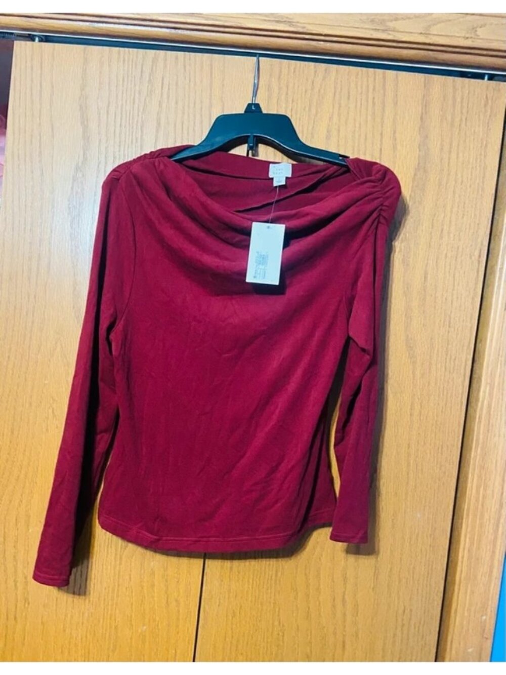 A new day off the shoulder top color, burgundy size large new with tags